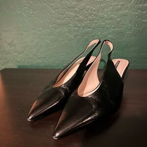 Zara Black Pointed Slingback Heels (EU 41)